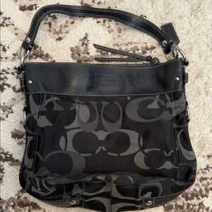 Coach Black and Gray Shoulder Bag